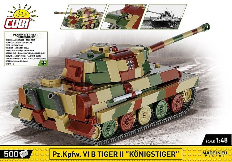 Produktbild: COBI Historial Collection 2732 - Pz.Kpfw. VI B TIGER II Königstiger, WWII, Bausatz 1:48, 500 Klemmbausteine