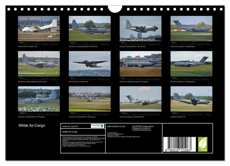 Produktbild: Milit&auml;r Air-Cargo (Wandkalender 2026 DIN A4 quer), CALVENDO Monatskalender