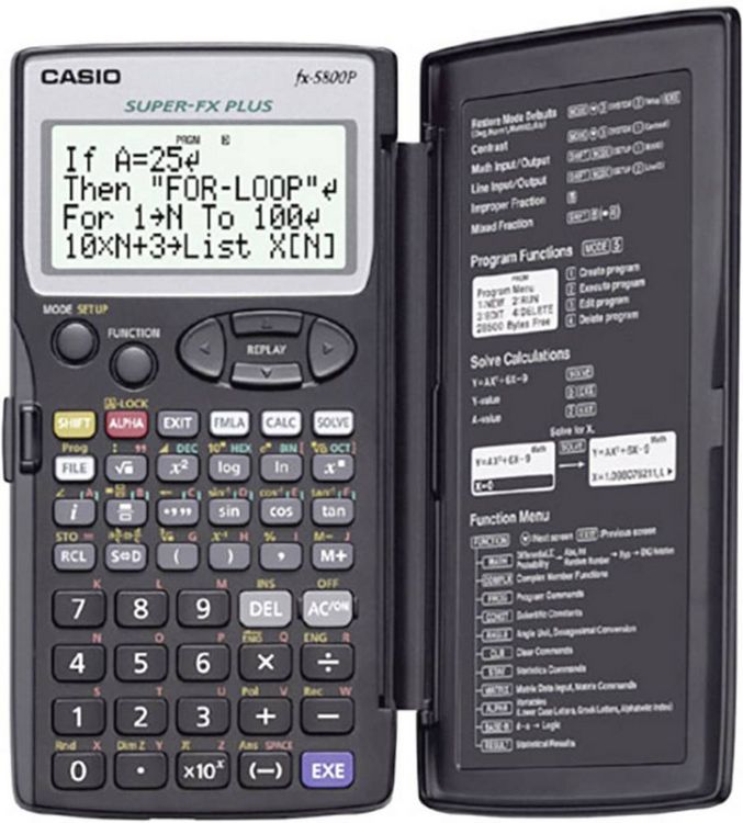 Produktbild: Casio fx-5800P Schulrechner Schwarz Display (Stellen): 16 batteriebetrieben (B x H x T) 73 x 10 x 141.5 mm