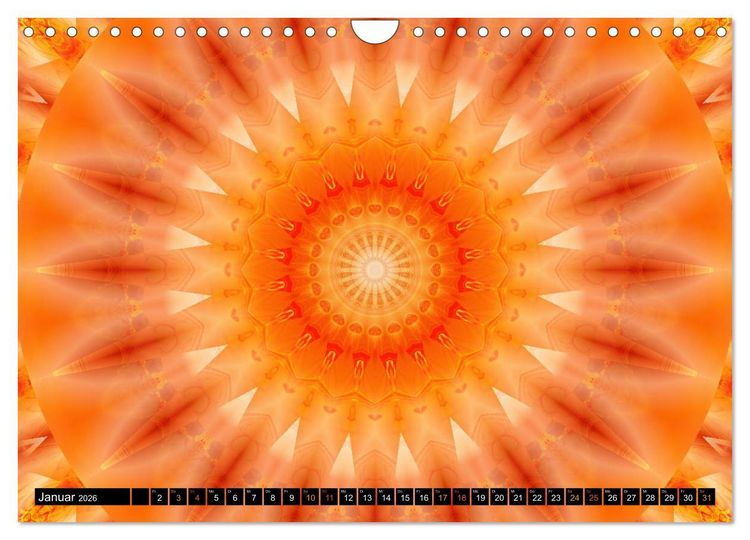 Produktbild: Energie - Mandalas in orange (Wandkalender 2026 DIN A4 quer), CALVENDO Monatskalender