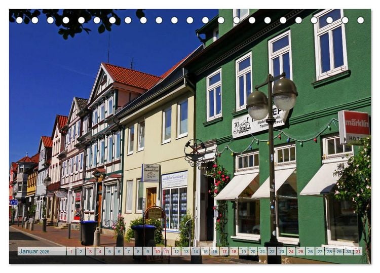 Produktbild: Hansestadt Uelzen. Fachwerk, Kunst und ein ber&uuml;hmter Bahnhof (Tischkalender 2026 DIN A5 quer), CALVENDO Monatskalender