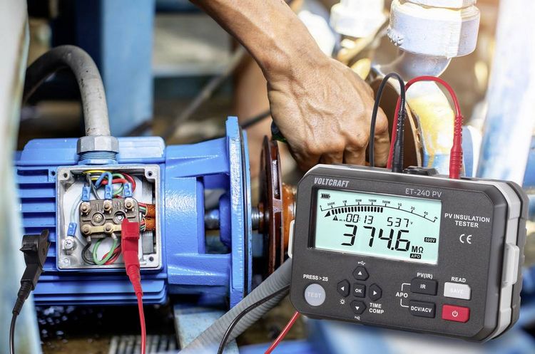 Produktbild: VOLTCRAFT ET-240 PV Isolationsmessger&auml;t 125 V, 250 V, 500 V, 1000V 4000 MΩ