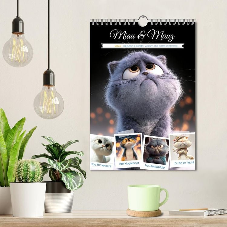 Produktbild: Miau & Mauz (Wandkalender 2026 DIN A4 hoch), CALVENDO Monatskalender