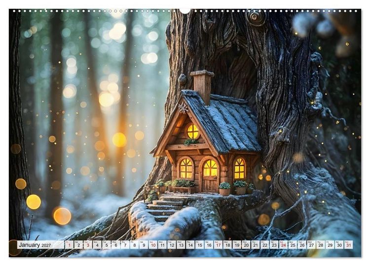 Produktbild: Where the Fairies Dwell - A year of hidden forest homes and gentle magic (High Quality Premium Wall Calendar 2027 DIN A2 landscape),CALVENDO 12 Month Wall Calendar