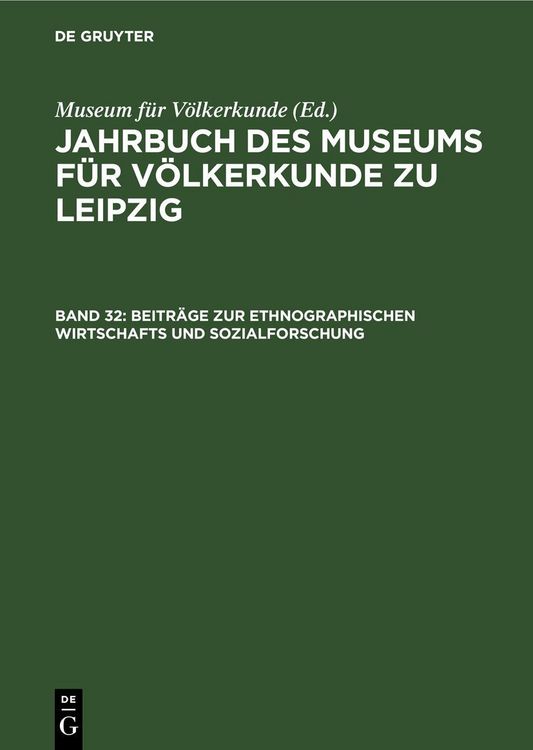 Produktbild: Beitr&auml;ge zur ethnographischen Wirtschafts und Sozialforschung