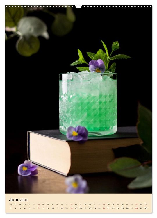 Produktbild: Cocktails mit Blumen und Pflanzen (Wandkalender 2026 DIN A2 hoch), CALVENDO Monatskalender