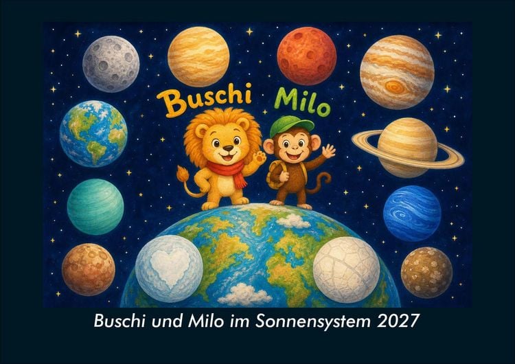 Produktbild: Buschi und Milo im Sonnensystem 2027 Fotokalender DIN A4