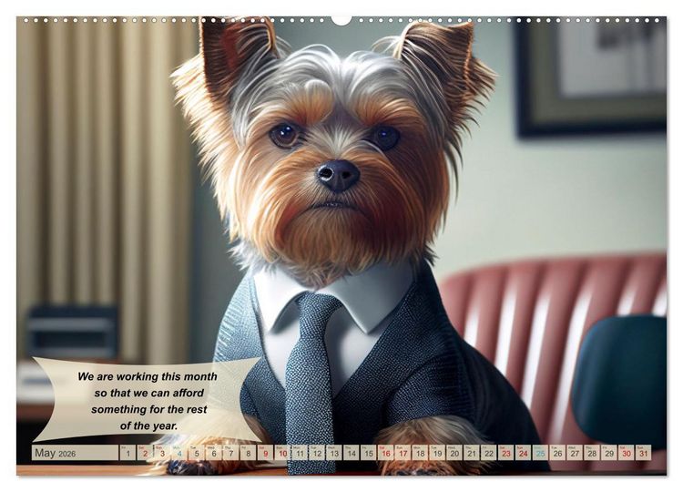 Produktbild: Great fun for Yorkshire Terrier lovers (High Quality Premium Wall Calendar 2026 DIN A2 landscape),CALVENDO 12 Month Wall Calendar
