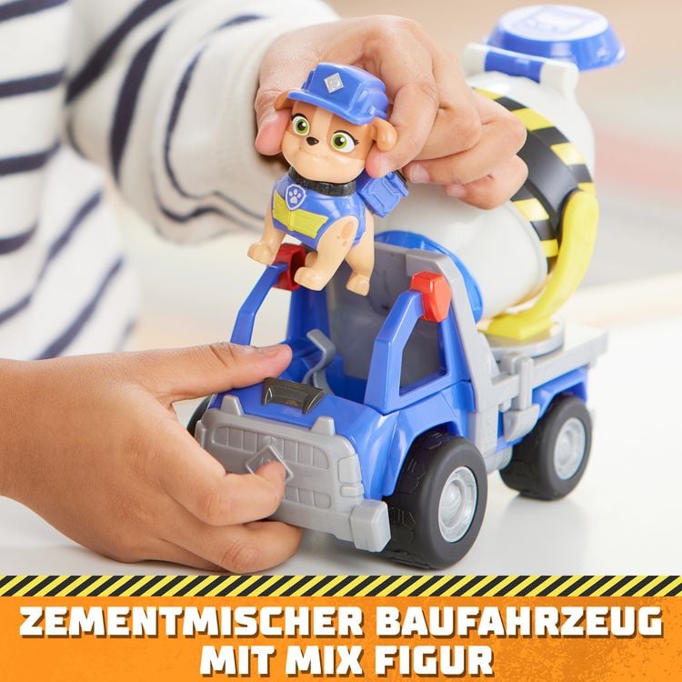 Produktbild: Rubble und Crew - Zementmischer-Baufahrzeug mit Mix-Figur, dreh- und kippbare Mischtrommel, authentisches TV-Spielzeug, ab 3 Jahren