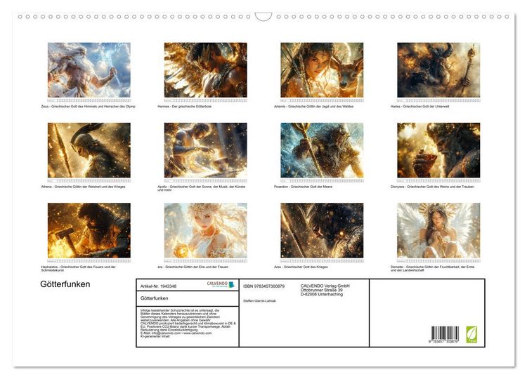 Produktbild: G&ouml;tterfunken (Wandkalender 2026 DIN A2 quer), CALVENDO Monatskalender