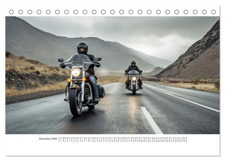 Produktbild: Biker in unendlicher Weite (Tischkalender 2026 DIN A5 quer), CALVENDO Monatskalender