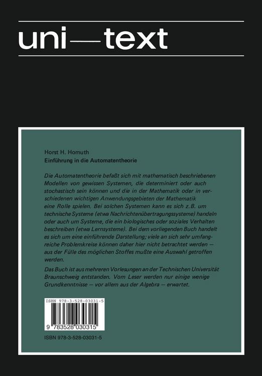 Produktbild: Einf&uuml;hrung in die Automatentheorie