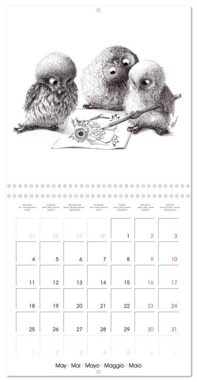 Produktbild: owls and mates 2026 (Wall Calendar 2026 12 &times; 12 Inch) CALVENDO 12 Month Wall Calendar