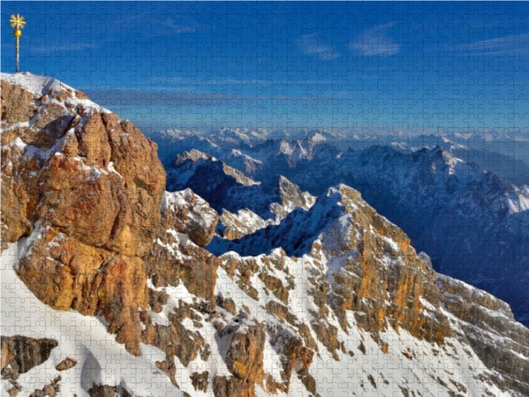 Produktbild: CALVENDO Puzzle Zugspitze mit Gipfelkreuz 1000 Teile Lege-Gr&ouml;&szlig;e 64 x 48 cm Foto-Puzzle Bild von Dieter-M. Wilczek