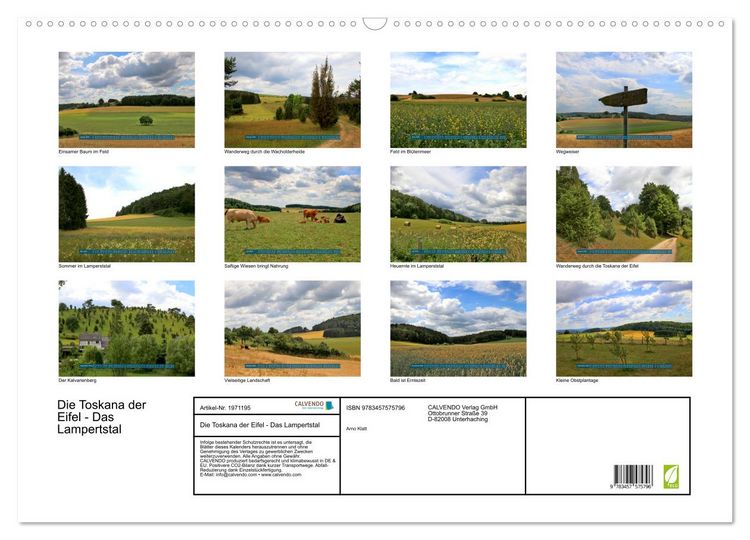 Produktbild: Die Toskana der Eifel - Das Lampertstal (Wandkalender 2026 DIN A2 quer), CALVENDO Monatskalender