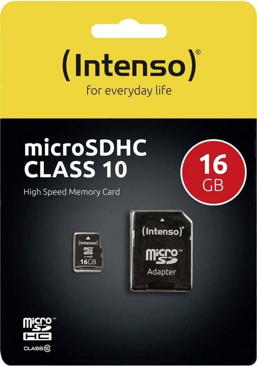 Produktbild: Intenso Class 10 - Flash-Speicherkarte (microSDHC/SD-Adapter inbegriffen)