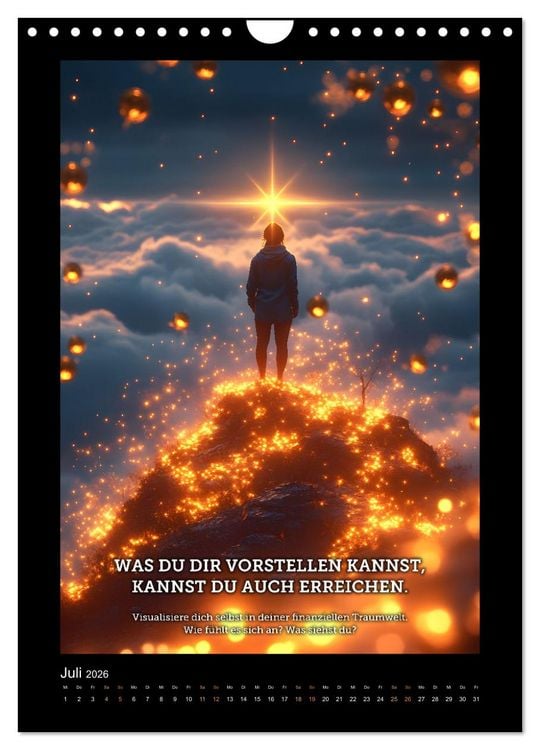 Produktbild: Vom Tr&auml;umen zum Tun! - Erschaffe dir in 12 Monaten dein Million&auml;rs-Mindset. (Wandkalender 2026 DIN A4 hoch), CALVENDO Monatskalender