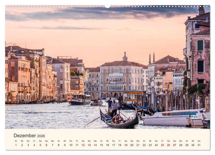 Produktbild: Venedig bei Tag und Nacht (hochwertiger Premium Wandkalender 2026 DIN A2 quer), Kunstdruck in Hochglanz