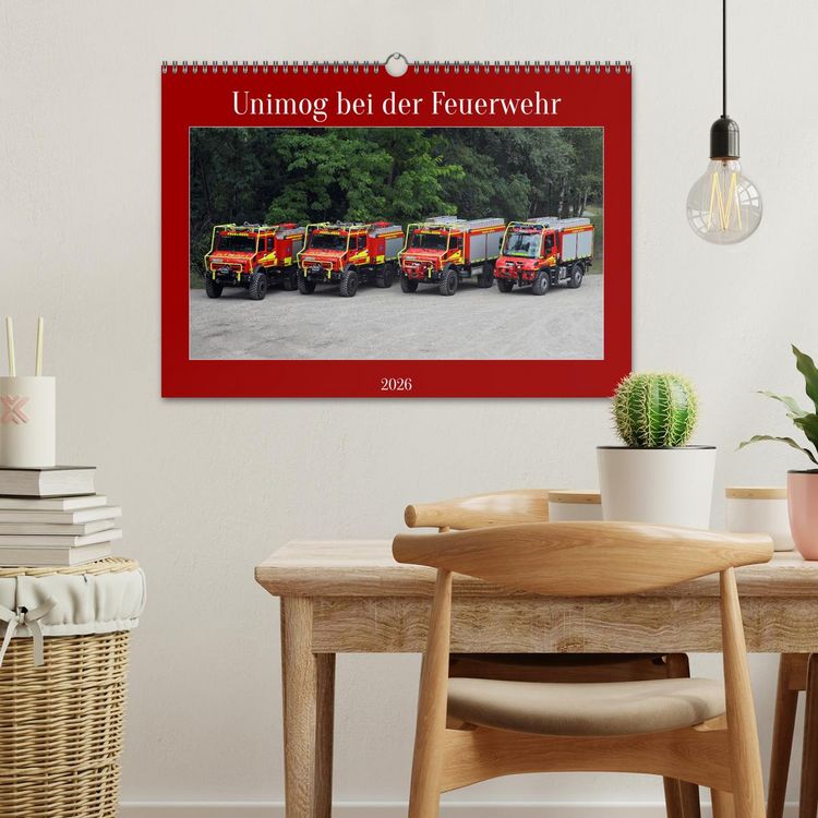 Produktbild: Unimog bei der Feuerwehr (Wandkalender 2026 DIN A3 quer), CALVENDO Monatskalender