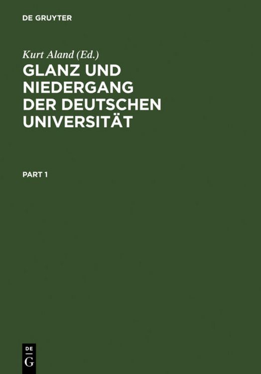 Produktbild: Glanz und Niedergang der deutschen Universit&auml;t