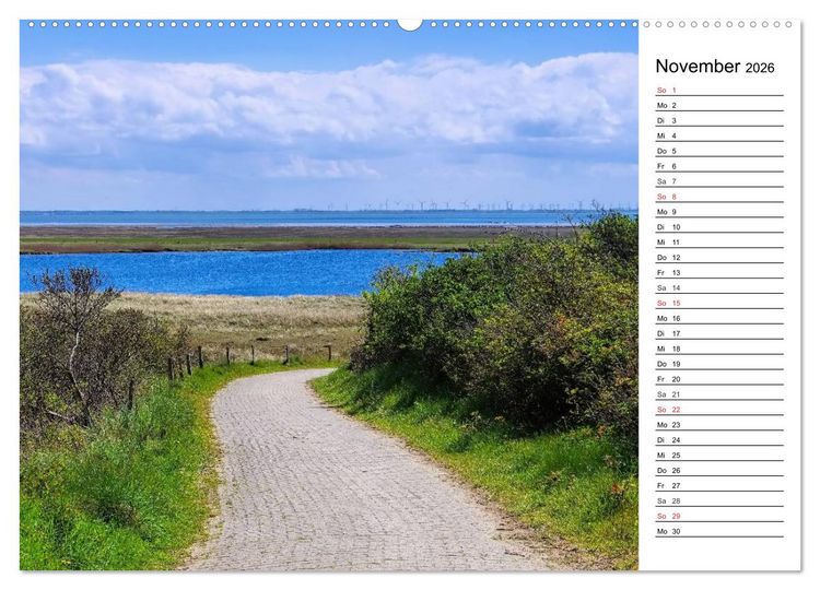Produktbild: Langeoog - Sch&ouml;nste Insel Ostfrieslands (Wandkalender 2026 DIN A2 quer), CALVENDO Monatskalender