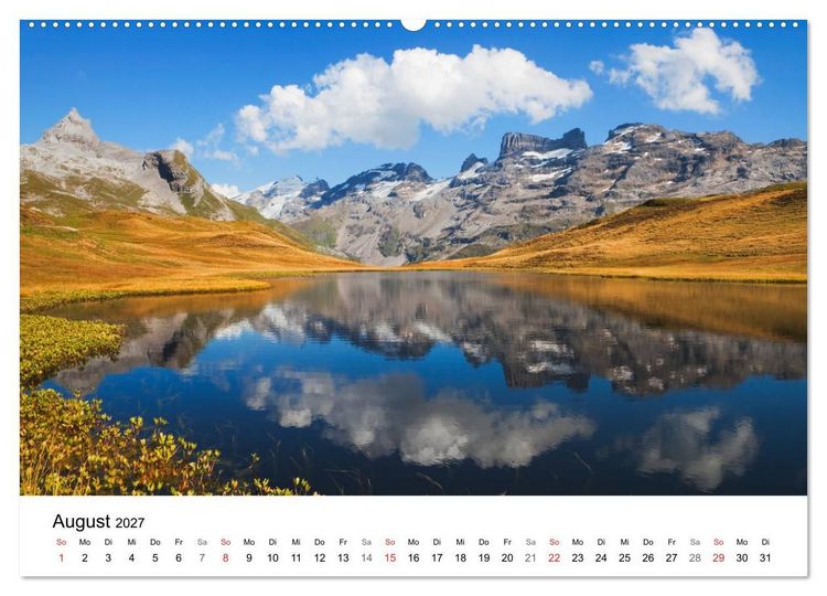 Produktbild: BERGSEEN Schweizer Alpen (hochwertiger Premium Wandkalender 2027 DIN A2 quer), Kunstdruck in Hochglanz