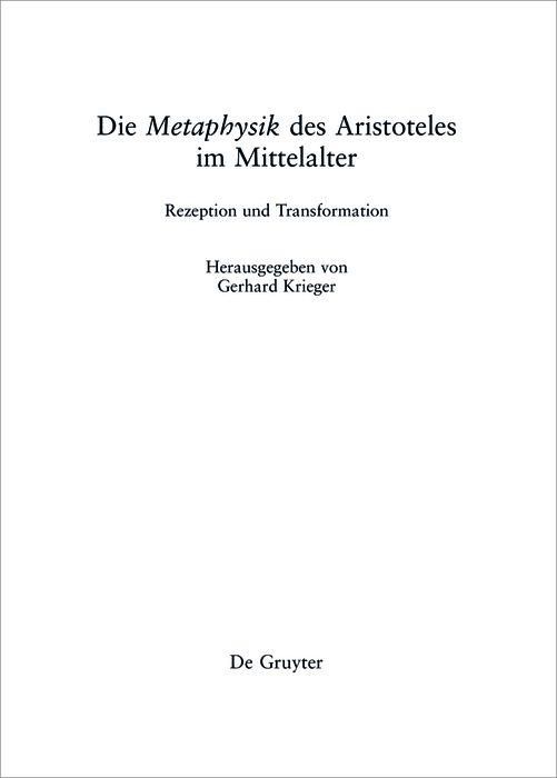 Produktbild: Die "Metaphysik" des Aristoteles im Mittelalter