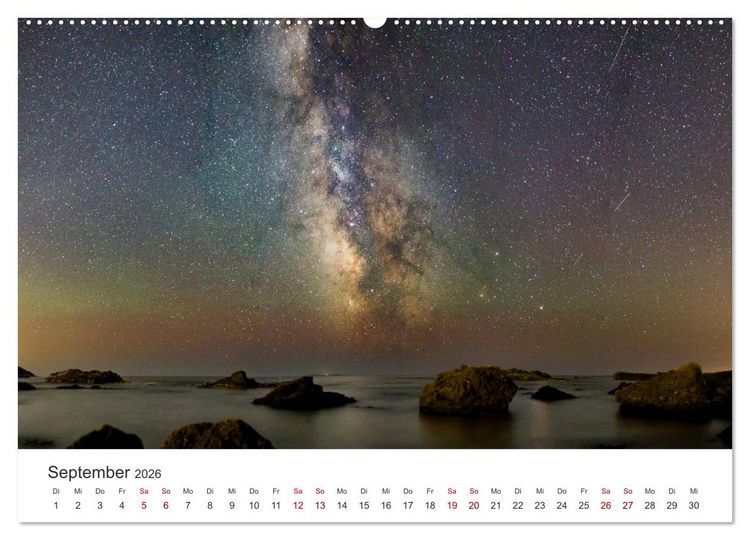 Produktbild: Nachthimmel - Unfassbare Fotografien der Sterne. (hochwertiger Premium Wandkalender 2026 DIN A2 quer), Kunstdruck in Hochglanz