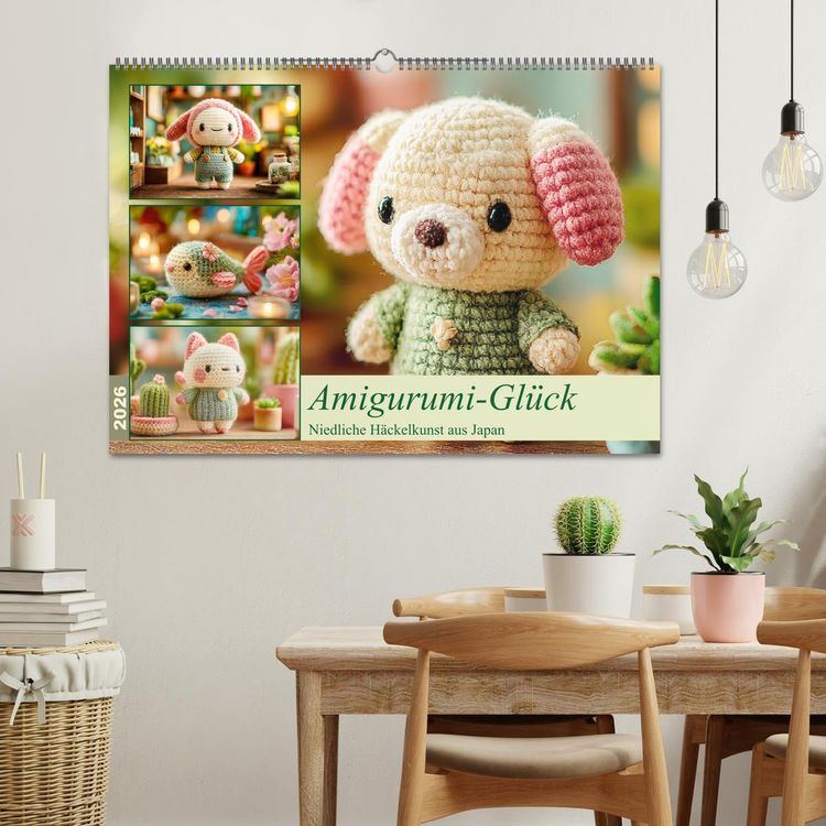 Produktbild: Amigurumi-Gl&uuml;ck. Niedliche H&auml;ckelkunst aus Japan (Wandkalender 2026 DIN A2 quer), CALVENDO Monatskalender