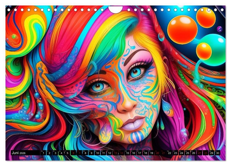 Produktbild: Psychedelische Ladies (Wandkalender 2026 DIN A4 quer), CALVENDO Monatskalender