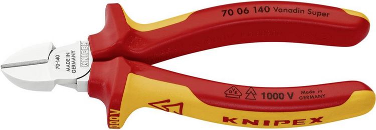 Produktbild: Knipex 70 06 140 VDE Seitenschneider mit Facette 140 mm