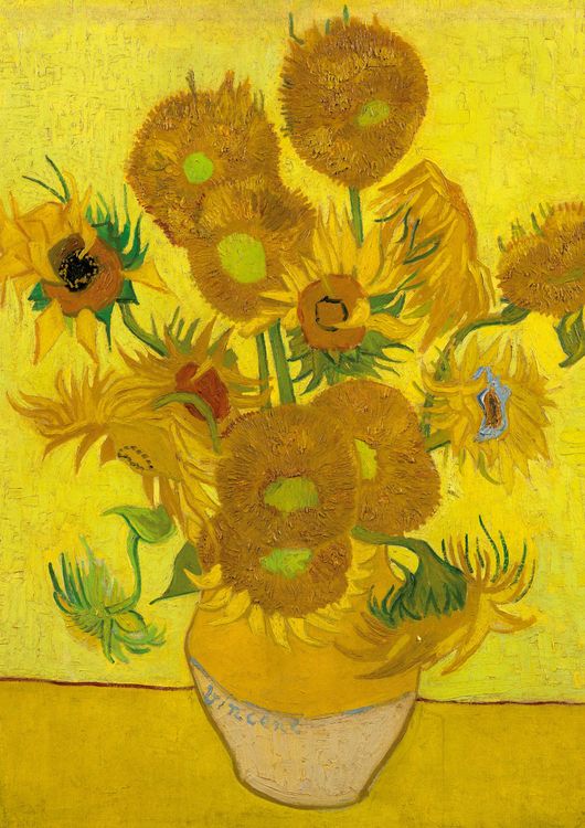 Produktbild: Notizbuch A4 blanko - Softcover Motiv Sonnenblumen Vincent van Gogh - 100 Seiten