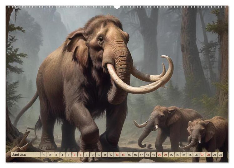 Produktbild: Riesen der Eiszeit &ndash; Ein Jahr voller Mammut Momente (Wandkalender 2026 DIN A2 quer), CALVENDO Monatskalender