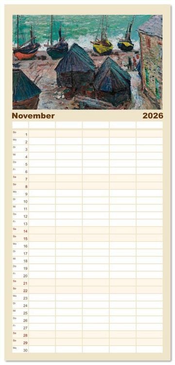 Produktbild: Familienplaner 2026 - Typisch Monet mit 5 Spalten (Wandkalender, 21 x 45 cm) CALVENDO