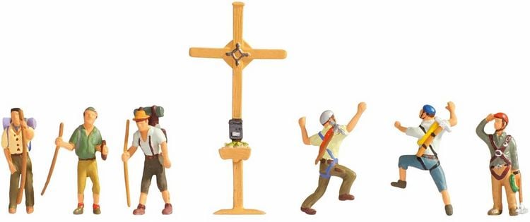 Produktbild: NOCH TT Bergwanderer mit Gipfelkreuz Bemalt, Stehend
