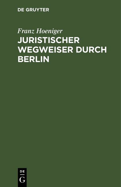 Produktbild: Juristischer Wegweiser durch Berlin