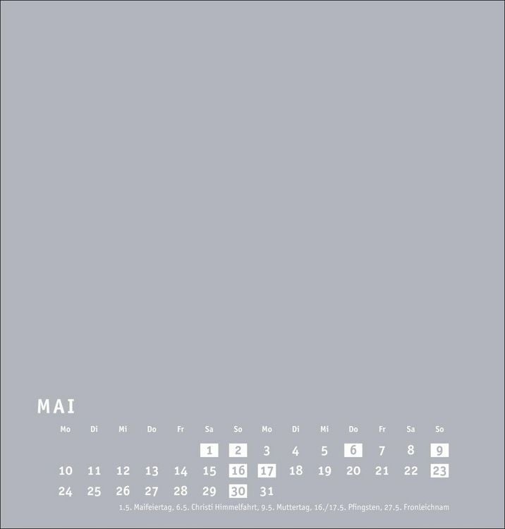 Produktbild: Premium-Bastelkalender silbergrau mittel 2027
