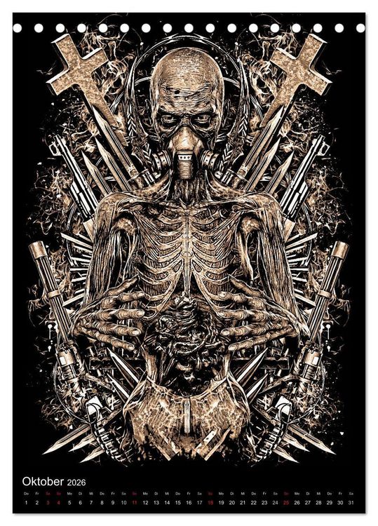 Produktbild: BLOODBOY/FEAR ILLUSTRATION (Tischkalender 2026 DIN A5 hoch), CALVENDO Monatskalender