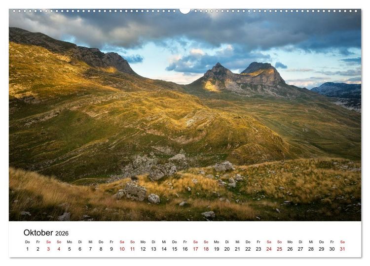 Produktbild: Montenegro - Land der schwarzen Berge (hochwertiger Premium Wandkalender 2026 DIN A2 quer), Kunstdruck in Hochglanz