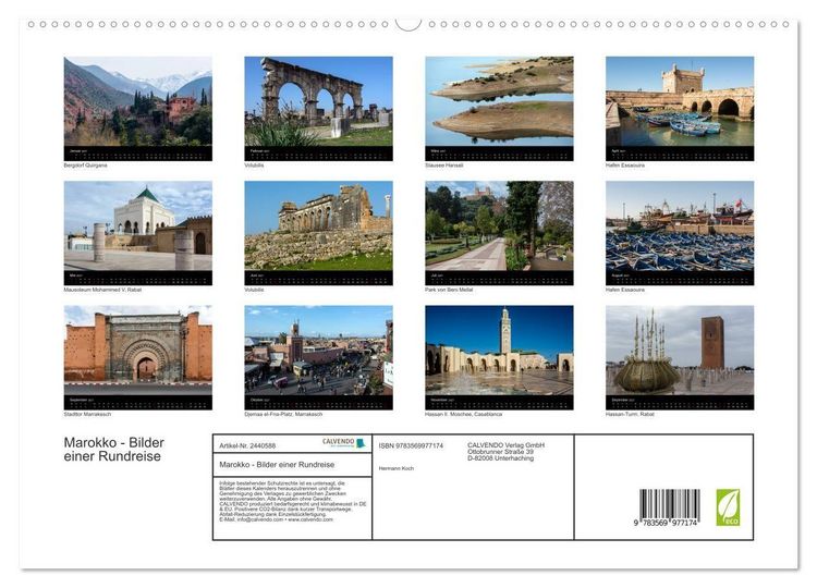 Produktbild: Marokko - Bilder einer Rundreise (hochwertiger Premium Wandkalender 2027 DIN A2 quer), Kunstdruck in Hochglanz