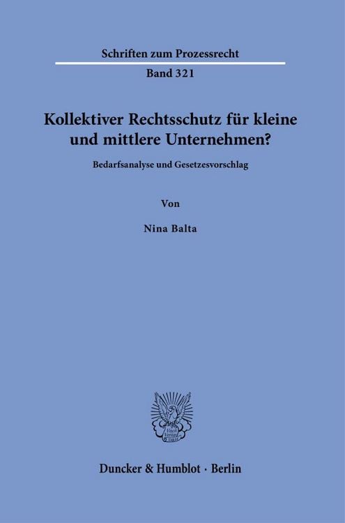 Produktbild: Kollektiver Rechtsschutz f&uuml;r kleine und mittlere Unternehmen?