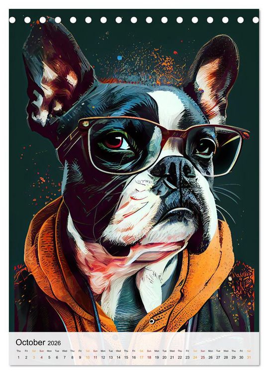 Produktbild: Hipster Dogs (Desk Calendar 2026 DIN A5 portrait), CALVENDO 12 Month DeskCalendar