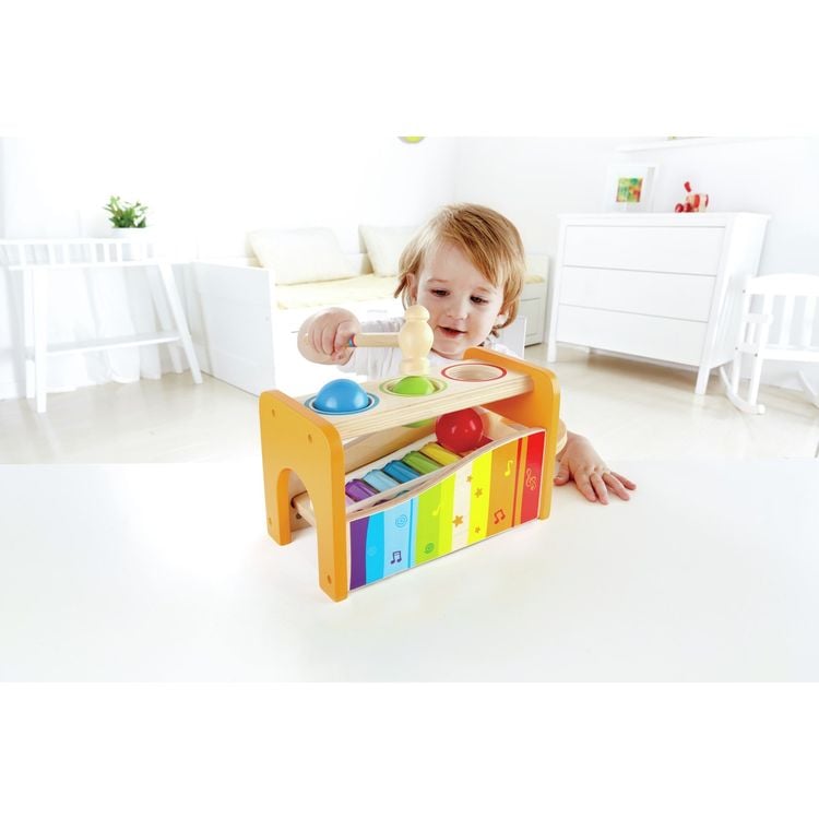 Hape E0305 - Regenbogen Xylophon und Hammerspiel