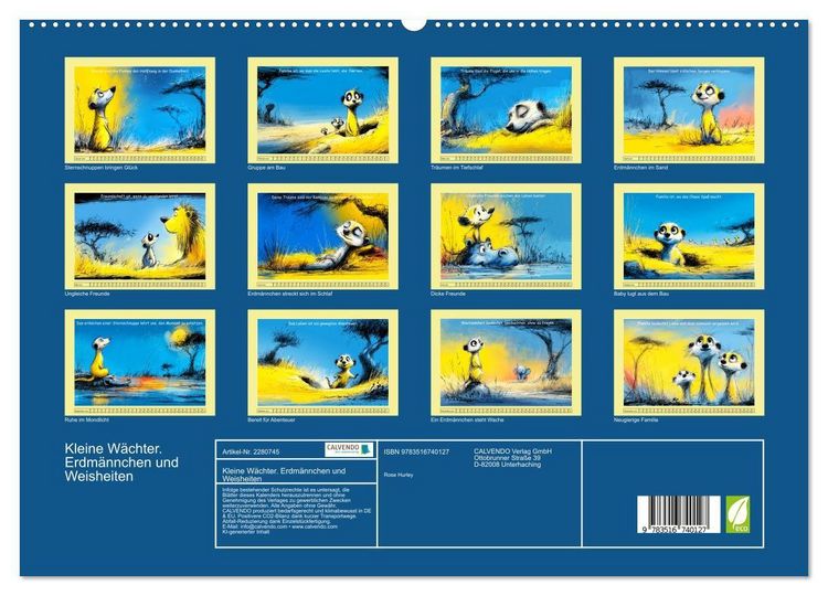 Produktbild: Kleine W&auml;chter. Erdm&auml;nnchen und Weisheiten (hochwertiger Premium Wandkalender 2026 DIN A2 quer), Kunstdruck in Hochglanz