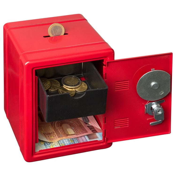 Produktbild: Idena Spartresor aus Metall rot 12x10x16cm