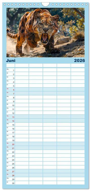 Produktbild: Familienplaner 2026 - Reise in die Urzeit mit 5 Spalten (Wandkalender, 21 x 45 cm) CALVENDO
