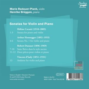 Produktbild: Covatti,Dussaut,Honegger,d'Indy: Sonatas for Vi