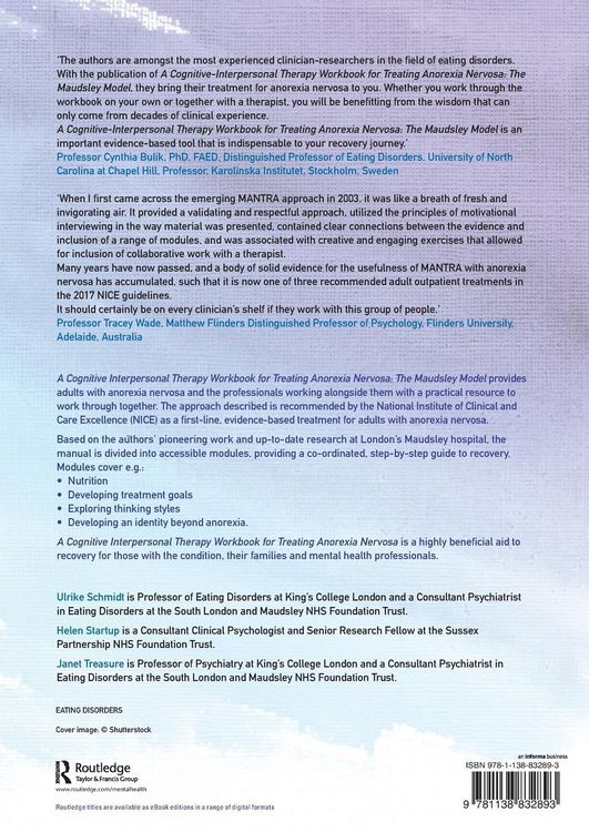 Produktbild: A Cognitive-Interpersonal Therapy Workbook for Treating Anorexia Nervosa
