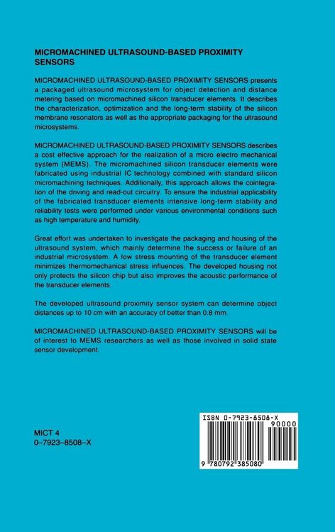 Produktbild: Micromachined Ultrasound-Based Proximity Sensors
