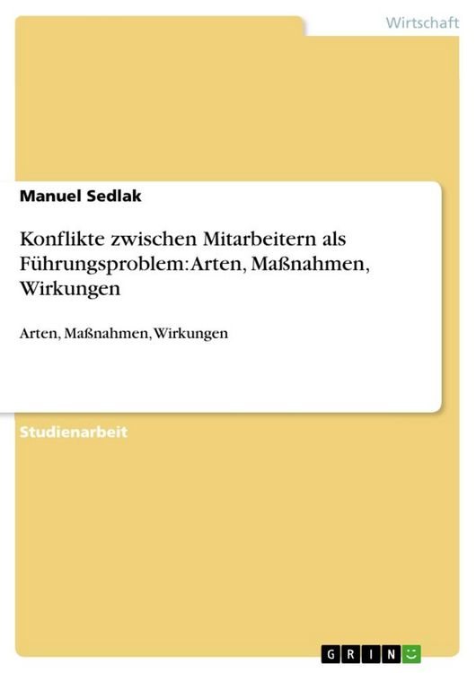 Produktbild: Konflikte zwischen Mitarbeitern als F&uuml;hrungsproblem